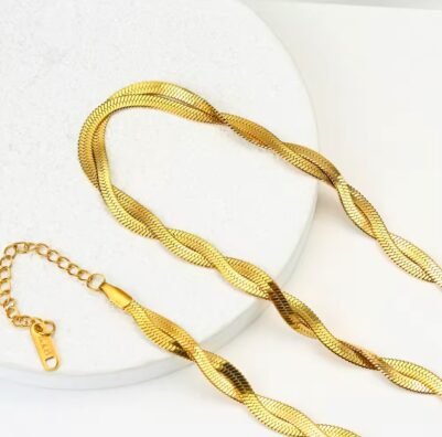 img_3959 Chain braided bracelet 18K Gold-plated Stainless Steel - Image 1