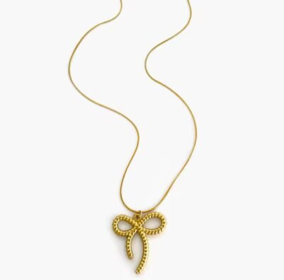 img_3988 Bow Necklace Stainless Steel 🎀 - Image 1