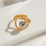 Gold Silver Round Ring