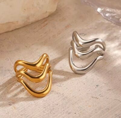 3Wave Flowline Ring stainless steel adjustable ring - Image 2