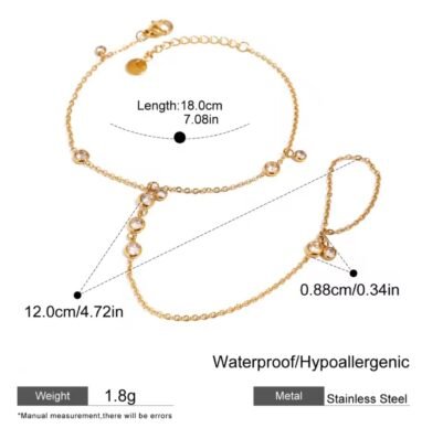 Finger Chain Bracelet Stainless Steel - Image 3