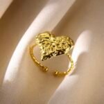 Gold Heart Ring 18K Gold-plated Stainless Steel
