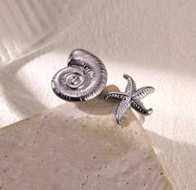 img_1556 Shell and starfish ring 18K Gold-plated Stainless Steel - Image 2