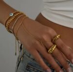 Chain finger Bracelet 18K Gold-plated Stainless Steel