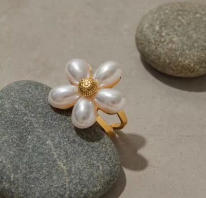 img_3421 Pearl flower Stainless Steel Ring - Image 2