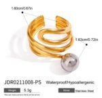 Minimal Two toned Ring 18K Gold-plated Stainless Steel - Image 3