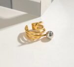 Minimal Two toned Ring 18K Gold-plated Stainless Steel - Image 5