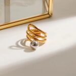 Minimal Two toned Ring 18K Gold-plated Stainless Steel