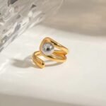 Minimal Two toned ring 18K Gold-plated Stainless Steel
