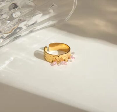 img_3552 Gold with pink dangles Stainless Steel - Image 1
