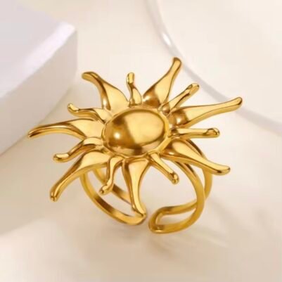 Sun Ring  stainless steel 18k gold☀️ - Image 3
