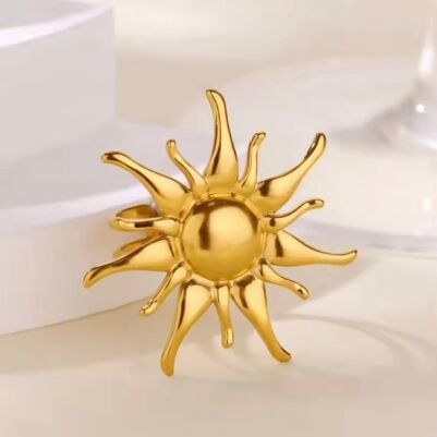 Sun Ring  stainless steel 18k gold☀️ - Image 2