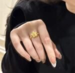 Gold Flower ring 18K Gold-plated Stainless Steel