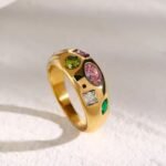 Ring size 7 18K Gold-plated Stainless Steel