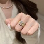 Crystal Geometric Stainless Steel Ring