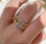 Crystal Geometric Stainless Steel Ring - Image 2