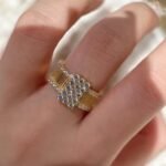 Crystal Geometric Stainless Steel Ring