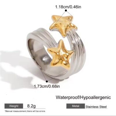 img_3417-3 Two toned star ring Silver Plated ⭐️ - Image 2