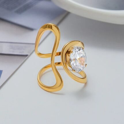 Geometric Ring 18K Gold-plated Stainless Steel