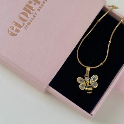 img_4160 Bee Necklace 18K Gold-plated Stainless Steel 🐝 - Image 1