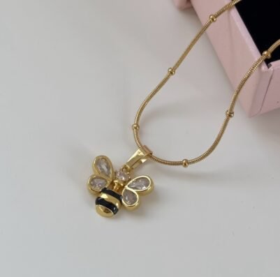img_4277 Bee Necklace 18K Gold-plated Stainless Steel 🐝 - Image 2