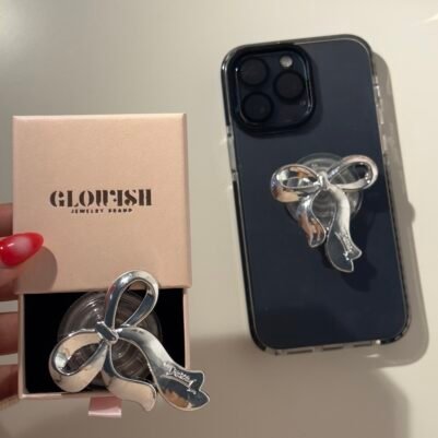 img_4903-2 Silver bow phone holder🎀 - Image 1
