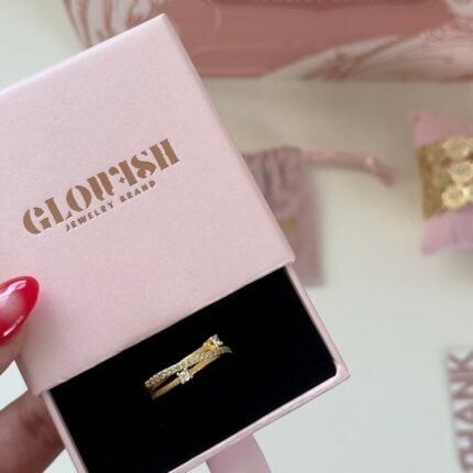 Retro crystal ring 18K Gold-plated Stainless Steel