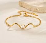 Waves Bracelet 18K Gold-plated Stainless Steel - Image 2