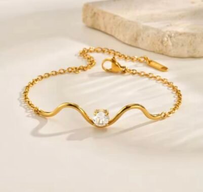screenshot-25 Waves Bracelet 18K Gold-plated Stainless Steel - Image 2