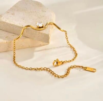 screenshot-26 Waves Bracelet 18K Gold-plated Stainless Steel - Image 3
