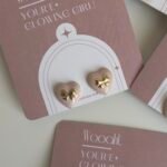 Pink heart Bow earrings