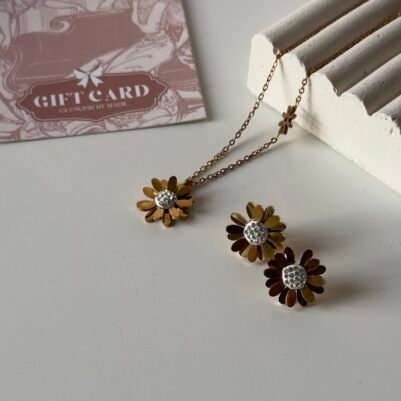 img_8073 18K Daisy Necklace & Earrings Set - Image 3