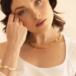 18K Fine Wave Chain Necklace Bracelets Set - Image 2