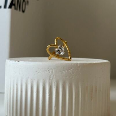 img_8357 Minimalist heart 18K Gold Color Plated Ring - Image 2