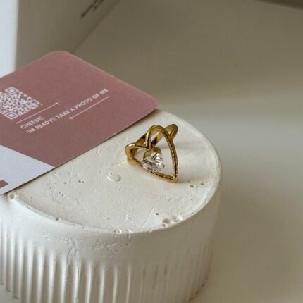 Minimalist heart 18K Gold Color Plated Ring