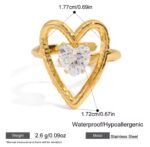 Minimalist heart 18K Gold Color Plated Ring - Image 4