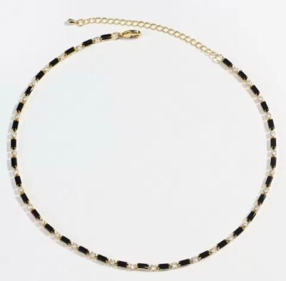 Black Crystal Tennis Necklace - Image 2