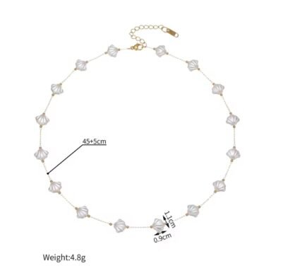 Beauty of the sea Bracelet & Necklace set Gold Plated Stainless Steel - Image 6
