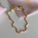 Pink Waves Bracelet 18k Gold