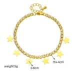 Tennis & stars stainless steel set (necklace & bracelet) - Image 3