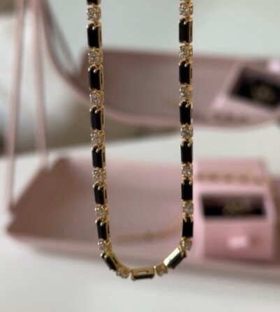 Black Crystal Tennis Necklace - Image 2