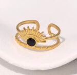 Gold Plated Stainless Steel Adjustable Open Enamel Eye