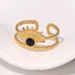 Gold Plated Stainless Steel Adjustable Open Enamel Eye