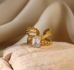 Stainless steel Crystal Adjustable Ring - Image 2