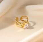 Stainless steel Crystal Adjustable Ring - Image 4