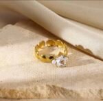 Star⭐️ Stainless steel Crystal Adjustable Ring