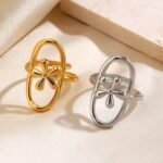 Flower Oval Ring Stainless Steel adjustable