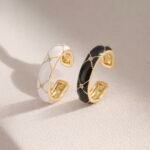 Adjustable Gold Plated Geometric colorful rings