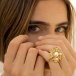 pearls Flower Stainless steel ring