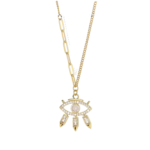 Evil Eye Charm Necklace Stainless Steel 18K Gold Minimalist